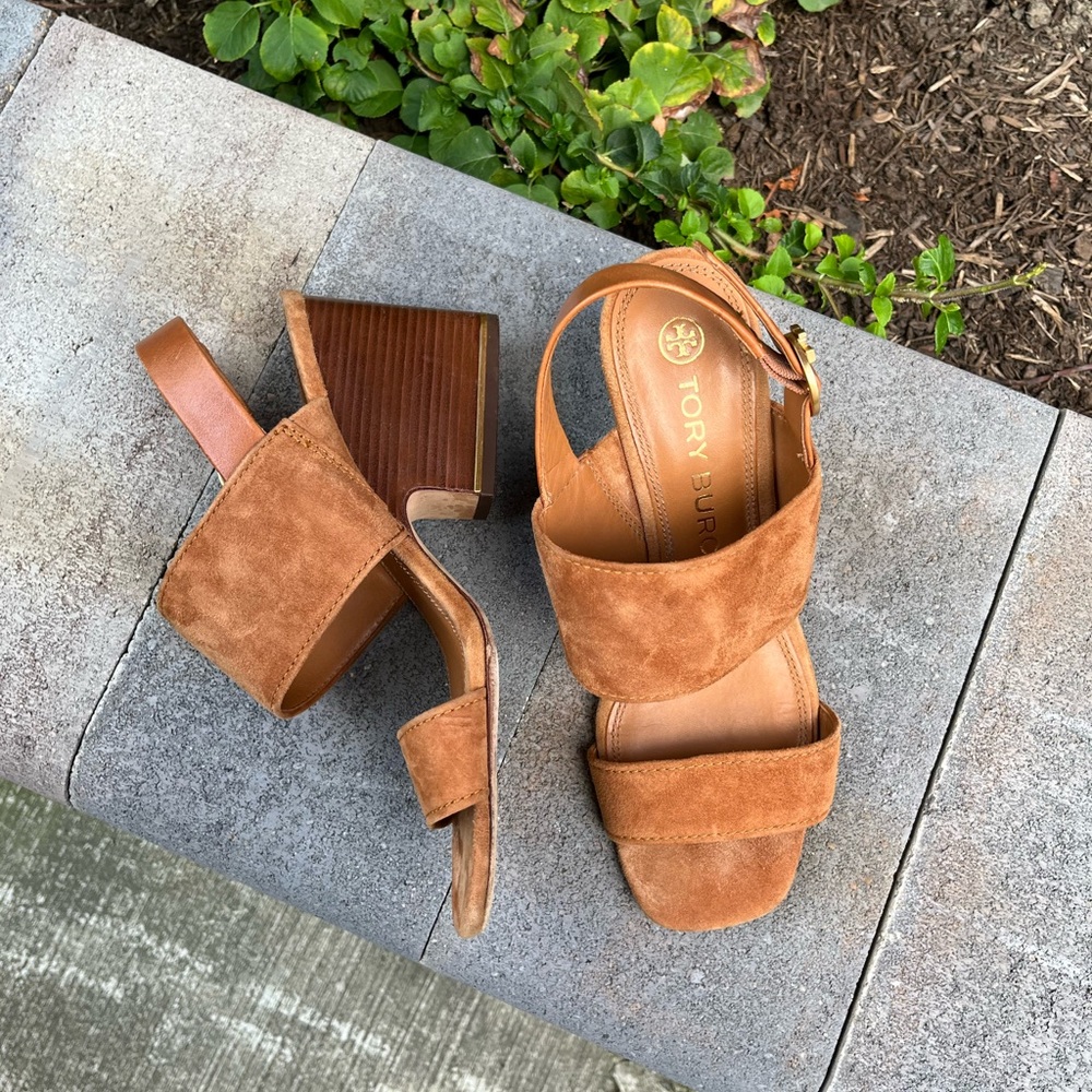 Tory Burch Tan Suede Sandals